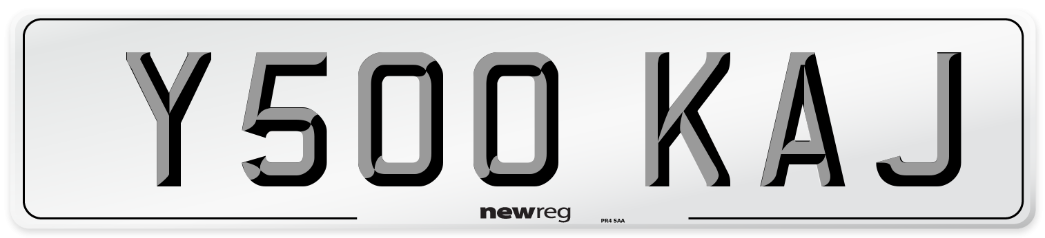 Y500 KAJ Number Plate from New Reg
